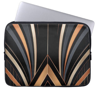 Funda Para Portátil Elegancia geométrica metálica Art Déco