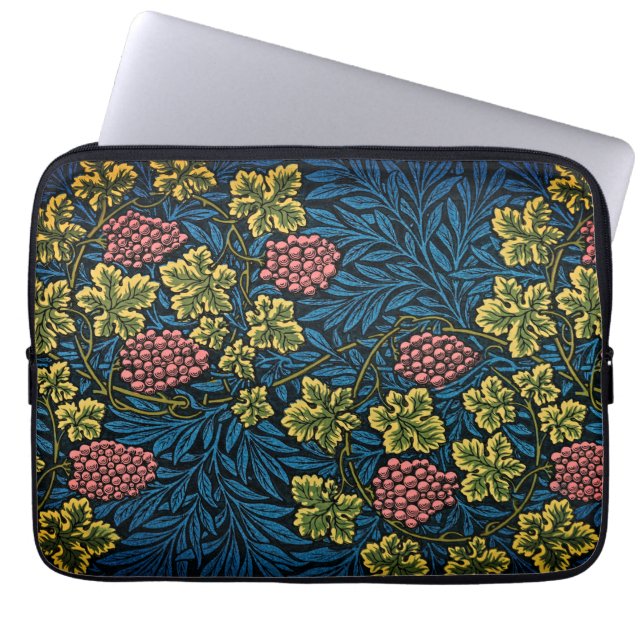 Funda Para Portátil Elegancia sin tiempo: Patrón de vino William Morri (Frente)