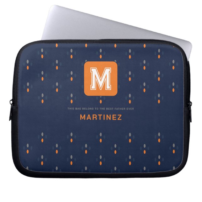 Funda Para Portátil Elegant Navy Blue Laptop Sleeve (Frente)