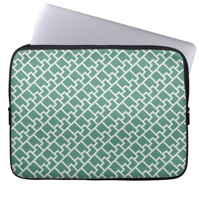 Funda Para Portátil Elegant Sage Green Geometric Pattern (Frente)