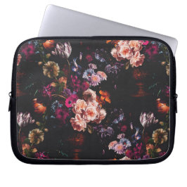 Funda Para Portátil Elegant Vintage Dark Moody Burgundy Floral 