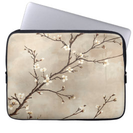 Funda Para Portátil Elegant White Blossom Minimal Branch