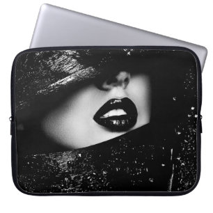 Funda Para Portátil Elegante abstracto diagonal dorado fondo con l