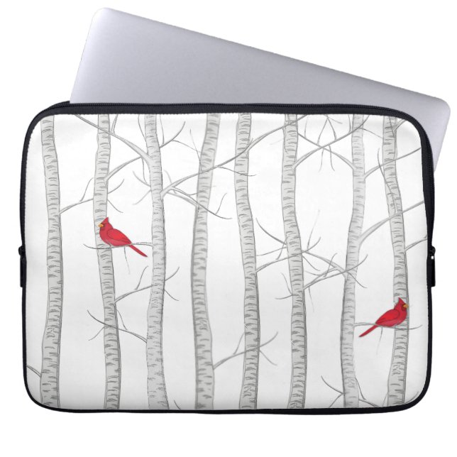 Funda Para Portátil Elegante animal botánico rojo de la naturaleza (Frente)