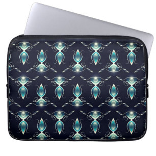 Funda Para Portátil Elegante aspecto de las joyas azules con luz brill