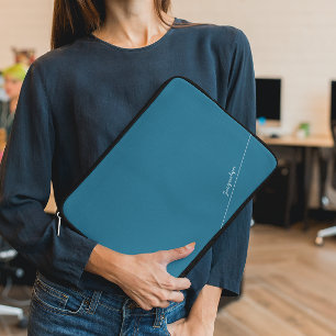 Funda Para Portátil Elegante azul con manga de portátil de nombre