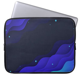Funda Para Portátil Elegante Blue Abstract Waves Portátil Sleeve