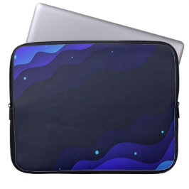 Funda Para Portátil Elegante Blue Abstract Waves Portátil Sleeve