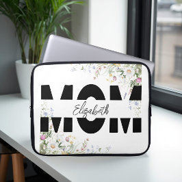 Funda Para Portátil Elegante Bolso de Laptop Personalizado Floral MOM