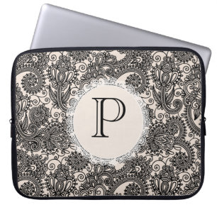 Funda Para Portátil Elegante Bolso para Portátil con Encaje Negro y Mo