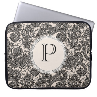 Funda Para Portátil Elegante Bolso para Portátil con Encaje Negro y Mo