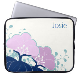 Funda Para Portátil Elegante Camellias rosas Añadir nombre