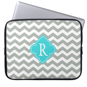 Funda Para Portátil Elegante, con estilo y clásico gris chevron