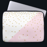 Funda Para Portátil Elegante confeti purpurina burgués de oro moderno<br><div class="desc">Combinación de ladrillos de color rosa negro y purpurina de oro falso confetti.</div>
