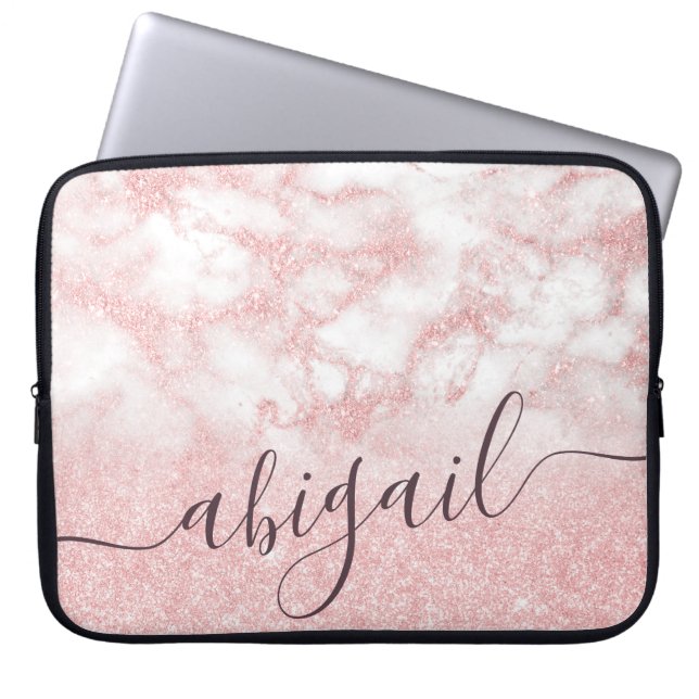 Funda Para Portátil Elegante degradado de bonito rosa de purpurina dor (Frente)