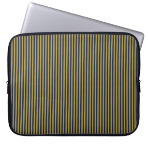Funda Para Portátil Elegante delgado oro y franjas verticales azul de
