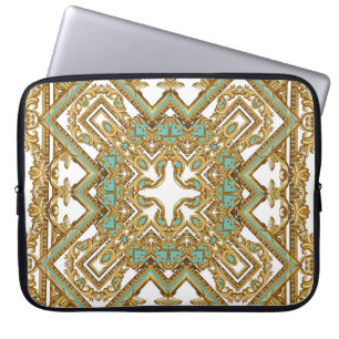 Funda Para Portátil Elegante diseño barroco dorado, ornamental.