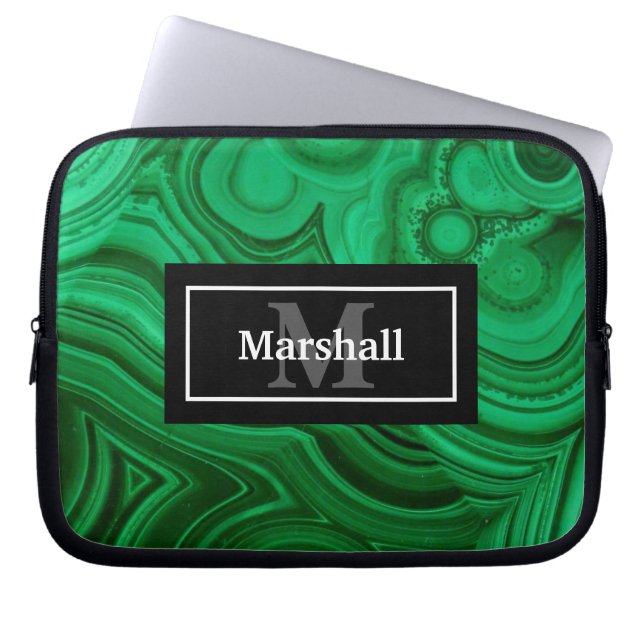 Funda Para Portátil Elegante diseño de rock malachita verde (Frente)