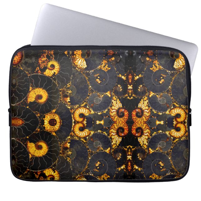 Funda Para Portátil Elegante diseño náutico dorado (Frente)