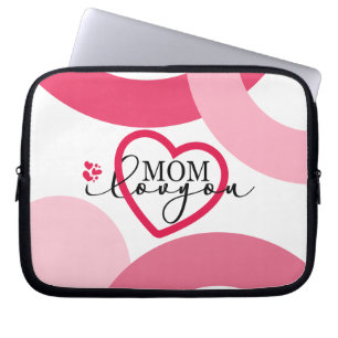 Funda Para Portátil Elegante diseño Texto Mamá te amo con corazón
