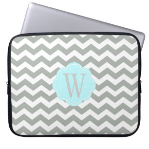 Funda Para Portátil Elegante, elegante y clásico chevron gris
