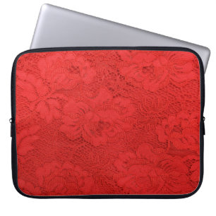 Funda Para Portátil Elegante encaje rojo, textura perfecta
