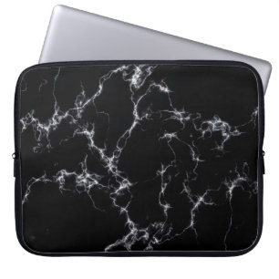 Funda Para Portátil Elegante estilo de mármol4 - Blanco y negro