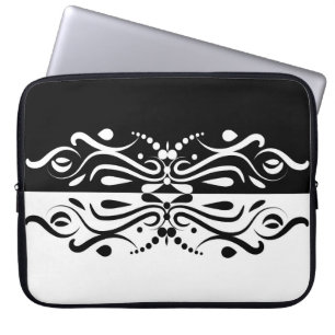 Funda Para Portátil Elegante estilo Harlequin negro y blanco abstracto