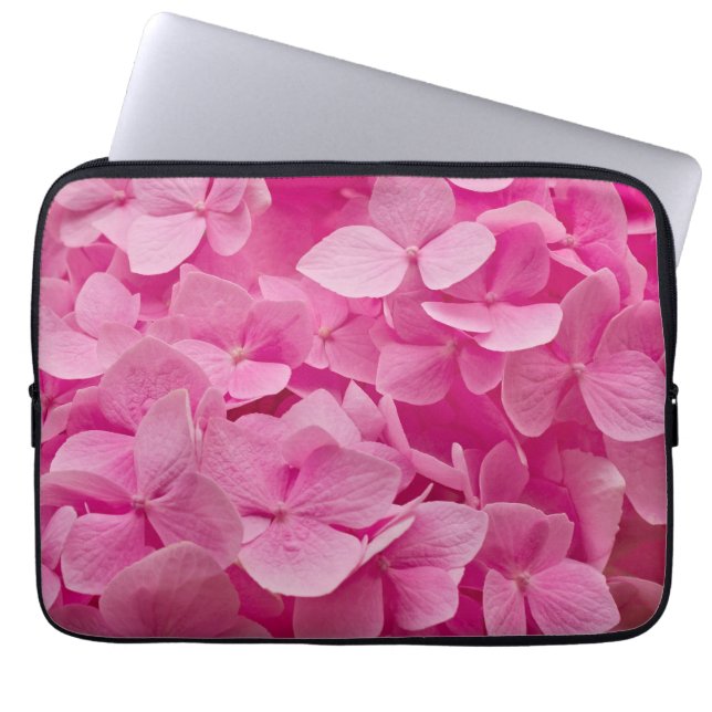 Funda Para Portátil Elegante floreciente foto rosa hidrangea flor (Frente)