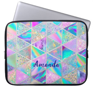 Funda Para Portátil Elegante holográfico trendy faux geométrico de pla