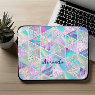 Funda Para Portátil Elegante holográfico trendy faux geométrico de pla