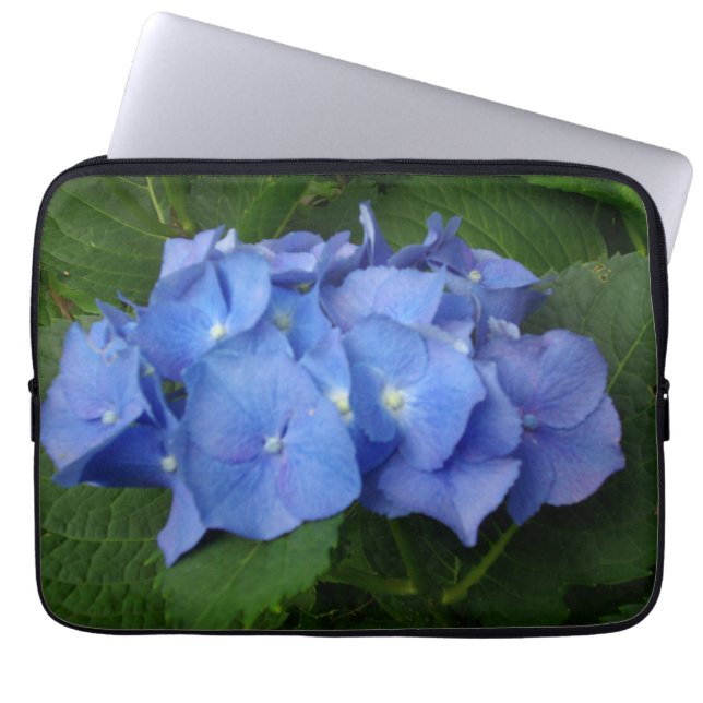 Funda Para Portátil Elegante horrenda floral azul púrpura (Frente)