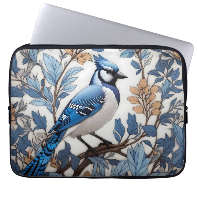 Funda Para Portátil Elegante Jay Azul William Morris Inspirado (Frente)