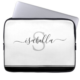 Funda Para Portátil Elegante letra moderna con monograma 