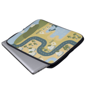 Funda Para Portátil Elegante mapa de viajes de vacaciones de personali