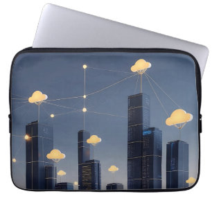 Funda Para Portátil Elegante marco de cables Futurista Smart City - Br