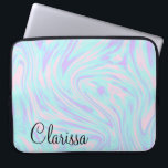 Funda Para Portátil elegante mármol blanco púrpura rosa azul violeta<br><div class="desc">Los bonitos colores de los dulces y el elegante aspecto de mármol.</div>