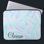 Funda Para Portátil elegante mármol blanco púrpura rosa azul violeta<br><div class="desc">Los bonitos colores de los dulces y el elegante aspecto de mármol.</div>