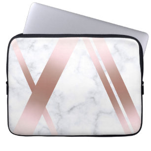 Funda Para Portátil Elegante mármol blanco rosa y elegante