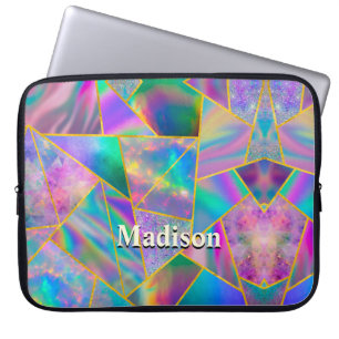Funda Para Portátil Elegante moda holográfica en oro falso