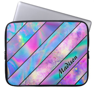 Funda Para Portátil Elegante moda holográfica rosa azul
