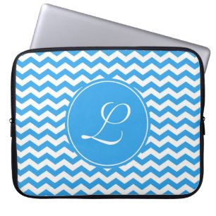 Funda Para Portátil elegante, moderno, brillante monograma de chevron