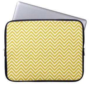 Funda Para Portátil Elegante, moderno, tendencia amarillo chevron