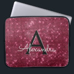 Funda Para Portátil Elegante Monograma Borgoña y Espuma<br><div class="desc">Elegante Burgundy Faux Burgundy Marsala Shimmer Elegant Monograma Funda. Este funda se puede personalizar para incluir su nombre inicial y su nombre de pila.</div>