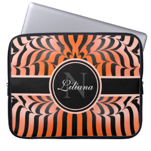 Funda Para Portátil Elegante Naranja estético e impresión de piel de t