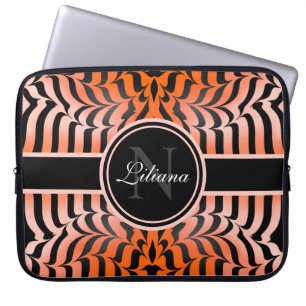 Funda Para Portátil Elegante Naranja estético e impresión de piel de t