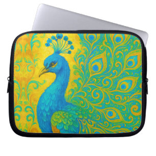 Funda Para Portátil Elegante pájaro turquesa de pavo real