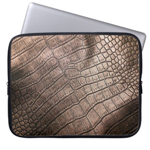 Funda Para Portátil Elegante patrón de cuero cerca.