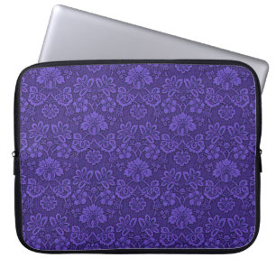 Funda Para Portátil Elegante patrón de damasco vintage violeta
