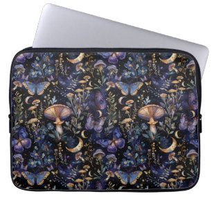 Funda Para Portátil Elegante patrón de mariposas florales lunas